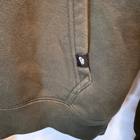 Nike Size L Hybrid Fleece Hoodie Full Zip Hoodie Jacket Swoosh Y2K Green Black - Picture 4 of 9